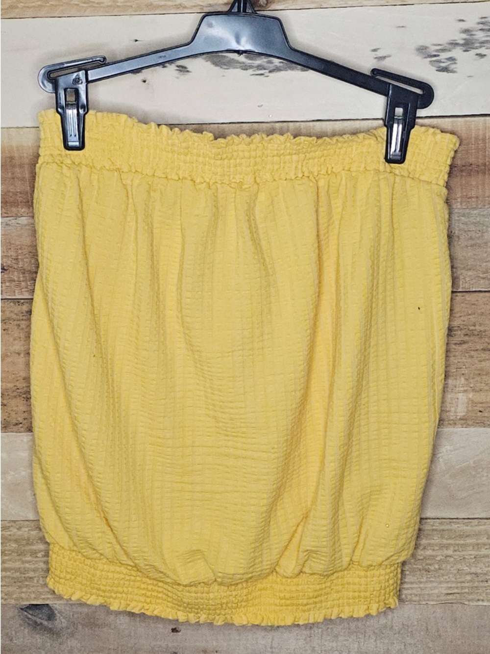 Anthropologie Yellow Smocked Tube Top - Picture 2 of 2